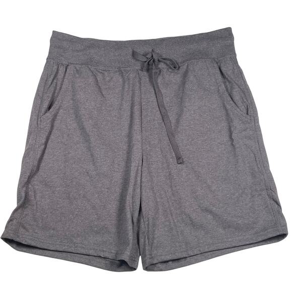 Hanes Womens Med Jersey Shorts w Pockets Drawstring Super Soft 7" Inseam Gray - Picture 1 of 4